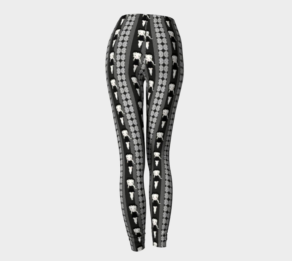 Betty Boop Design Striped Black Leggings