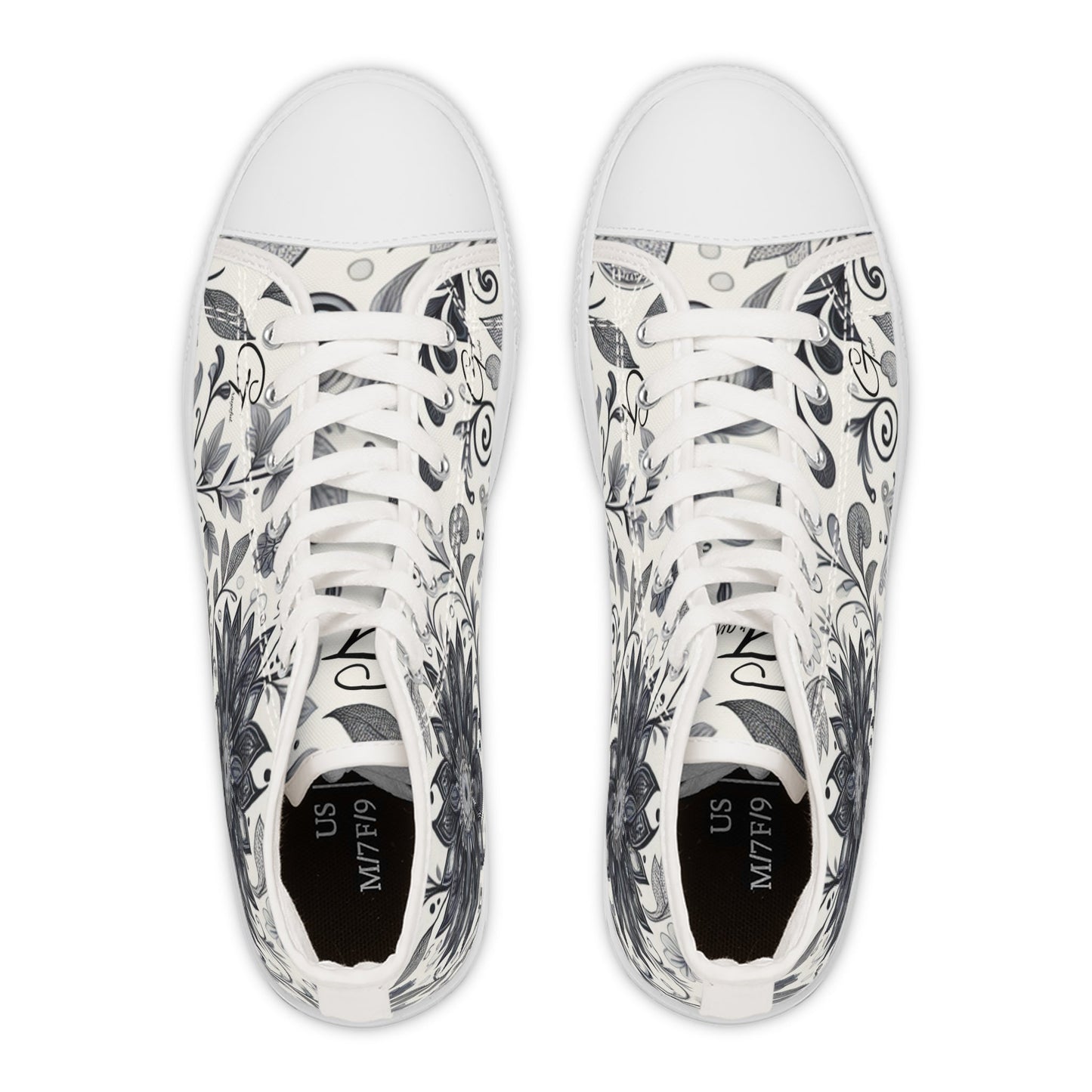 Elegant Floral Women's High Top Sneakers | Stylish Footwear for All Occasions, Casual Wear, Unique Gifts, Trendy Sneakers, Fashion Footwear