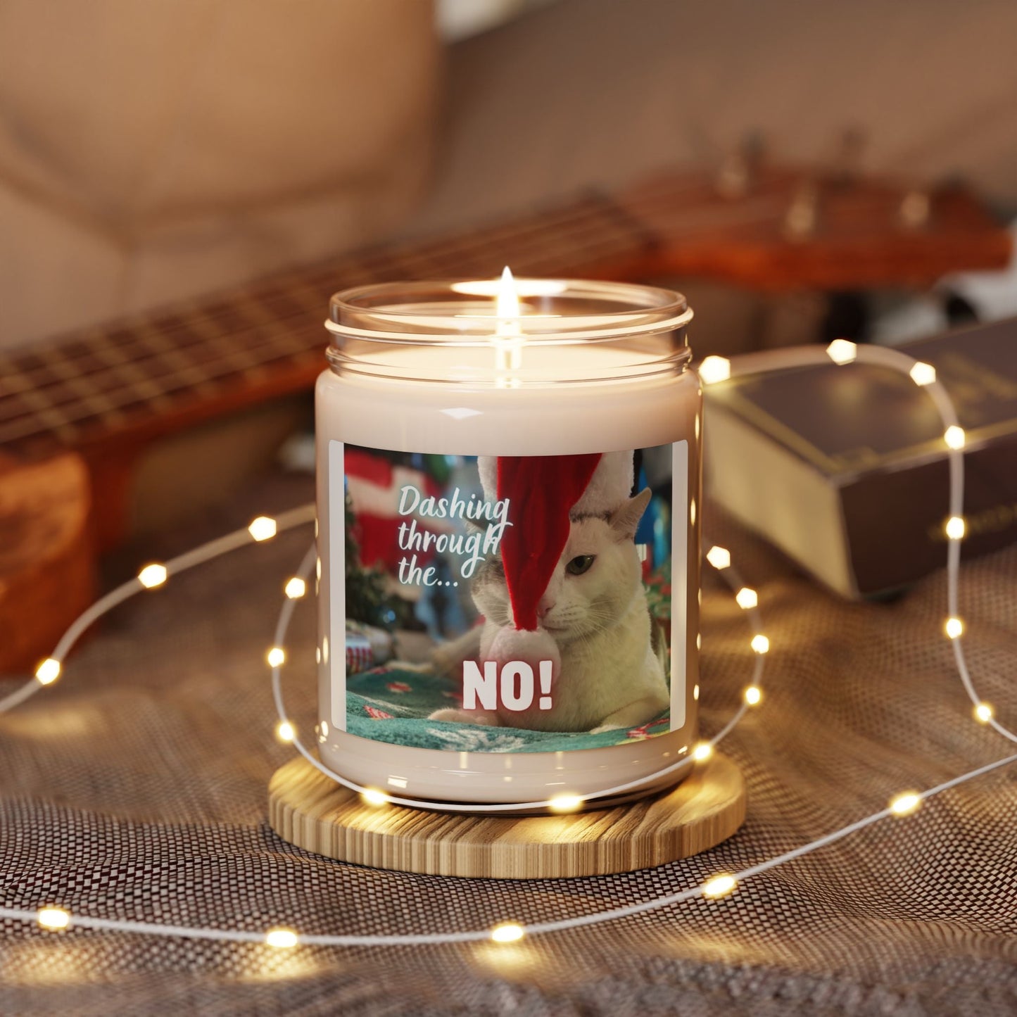 Dashing Through the… NO! Candle | Funny Christmas Cat Candle
