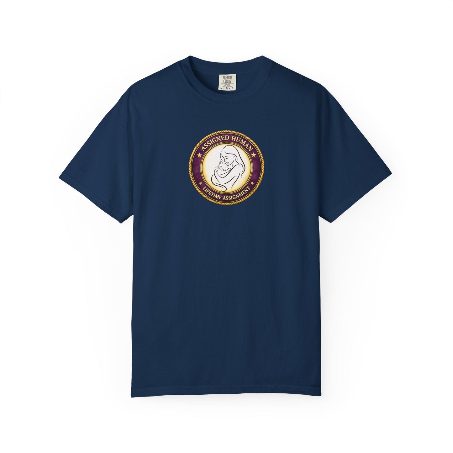 Assigned Human – Lifetime Assignment T-Shirt | Cat Lover Seal Tee