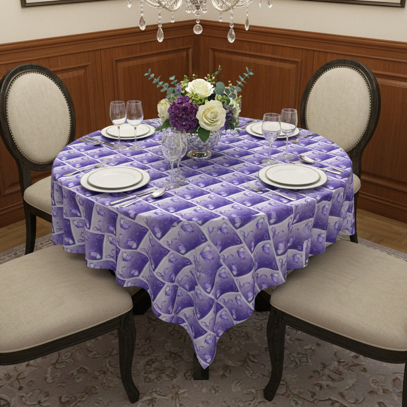 Purple Ribbon Butterfly Epilepsy Awareness Tablecloth