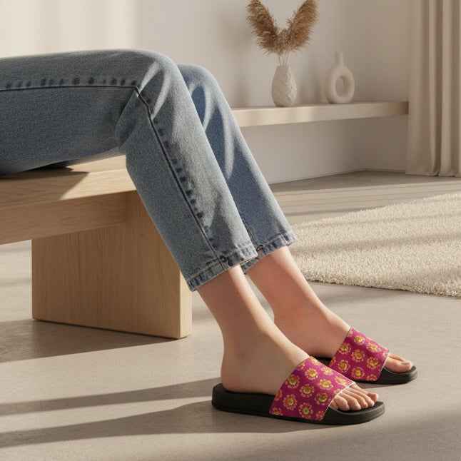 Floral Cat Slide Sandals — Sunshine With Opinions Edition