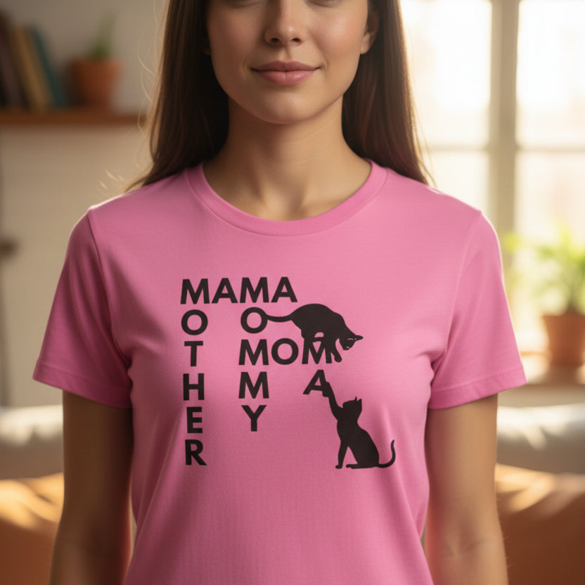 Mama Mom Mother Cat Tee | Cat Mom Graphic Shirt