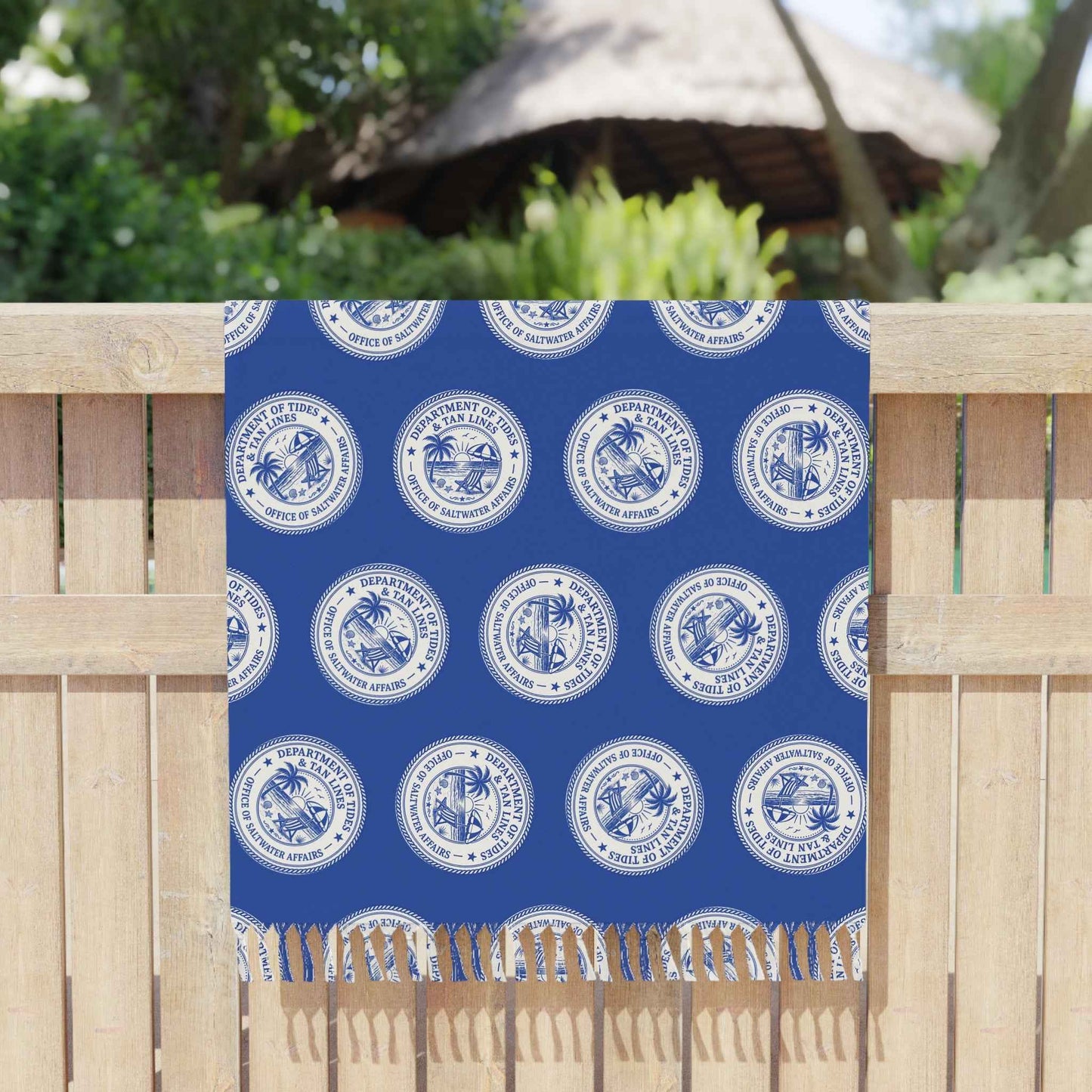 Department of Tides & Tan Lines Beach Blanket – Coastal Seal Boho Towel, Office of Saltwater Affairs