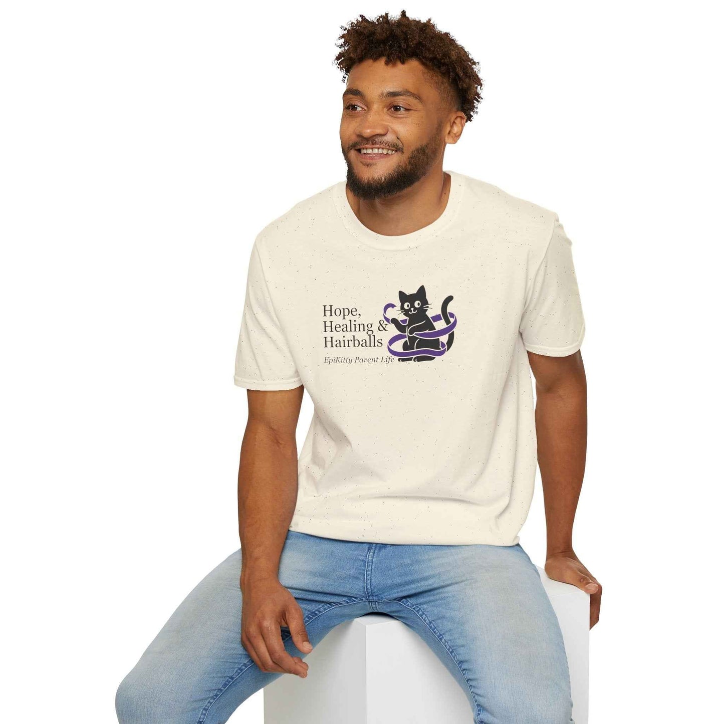 Hope, Healing & Hairballs Cat T-Shirt – Epikitty Parent Awareness Tee