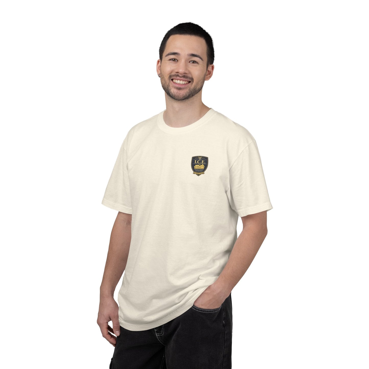 I.C.E. Badge T-Shirt | Institute of Cozy Excellence Parody Tee