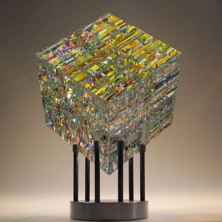 Glass Sculpture Table Furnishing Pieces Of Art Stock