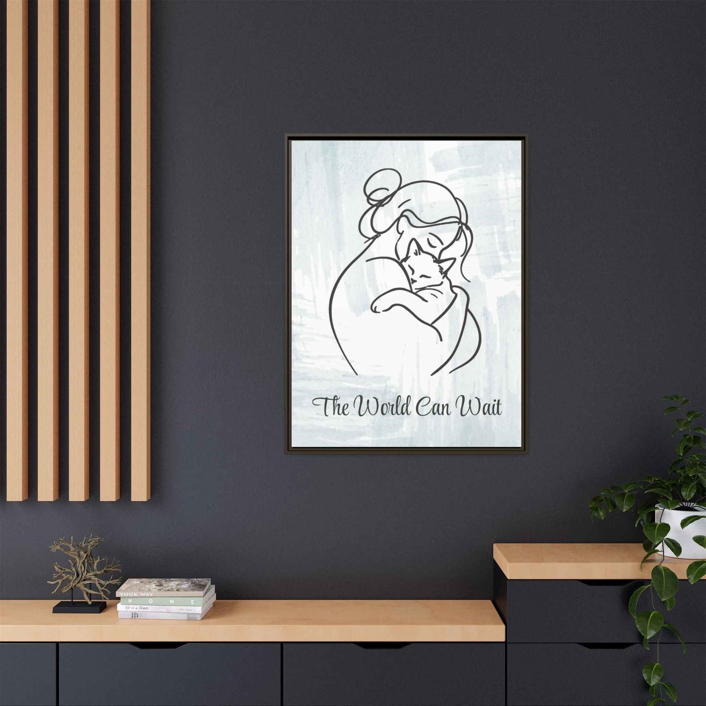 The World Can Wait Cat Canvas Print