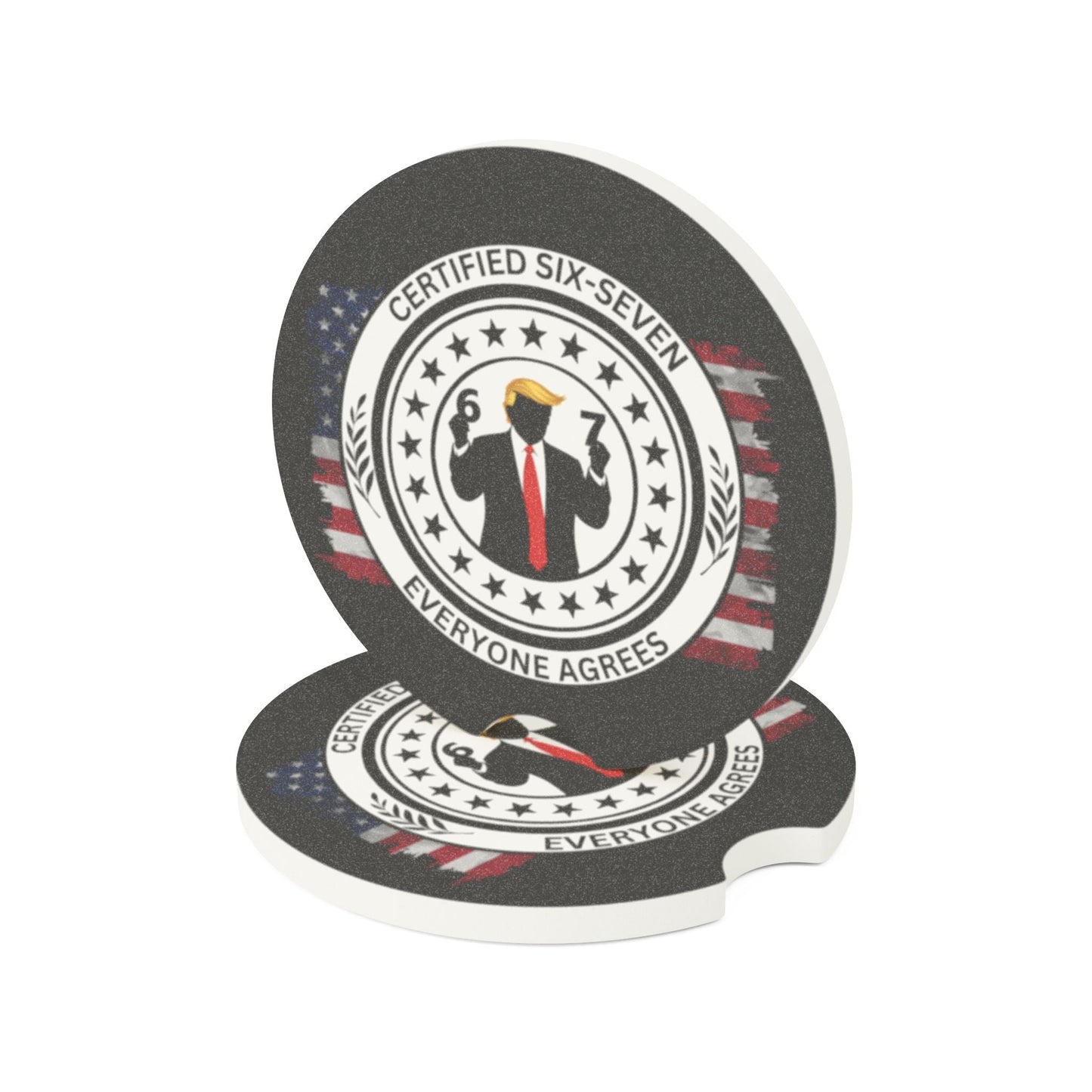 Certified Six-Seven Soapstone Car Coaster – Political Parody Cup Holder Coaster