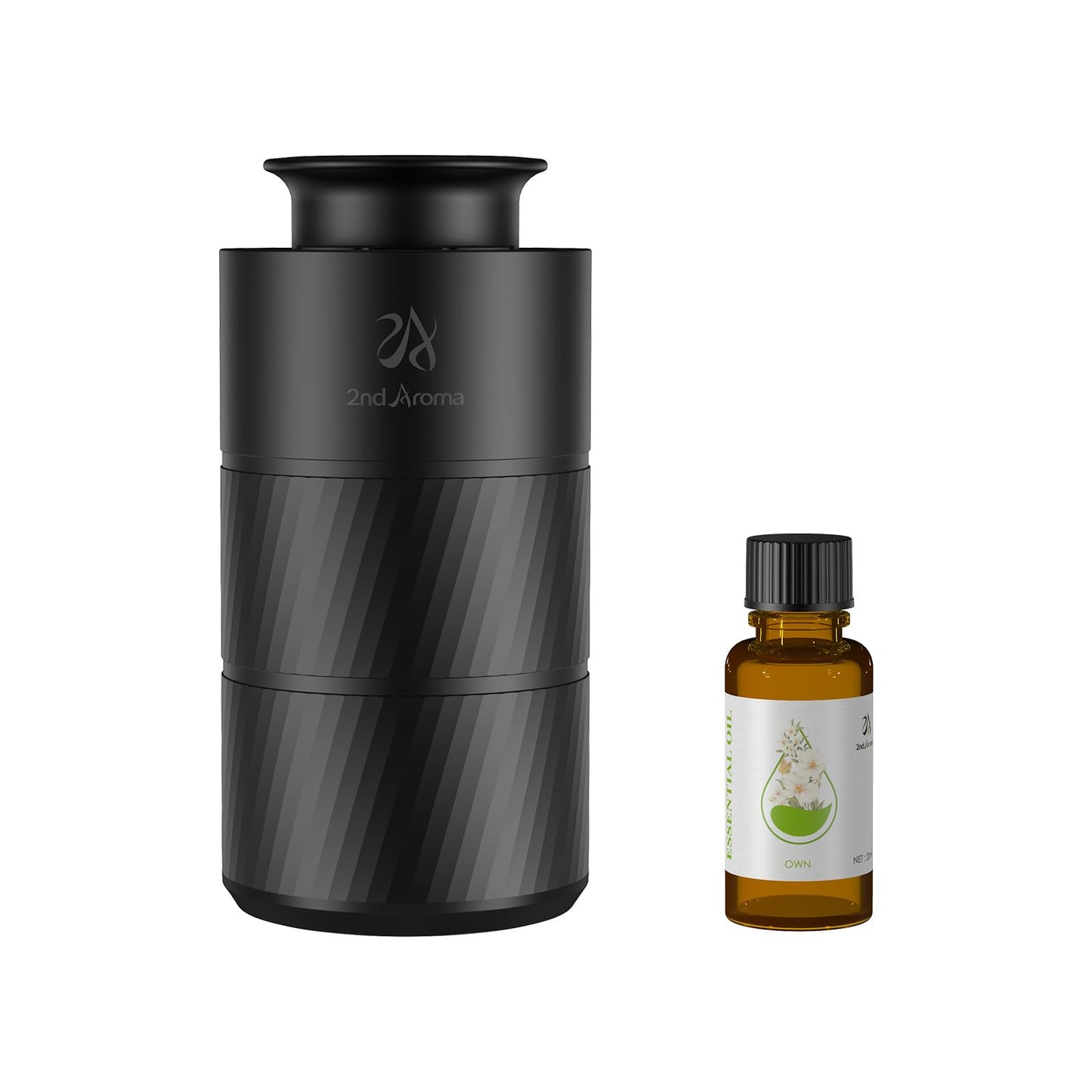 2nd Aroma Car Fragrance Diffuser with Essential Oils Waterless Portable Small Car Air Freshener Diffuser Premium Aluminum Rechargeable Battery Operated Scent Machine for Cars Office Home Room