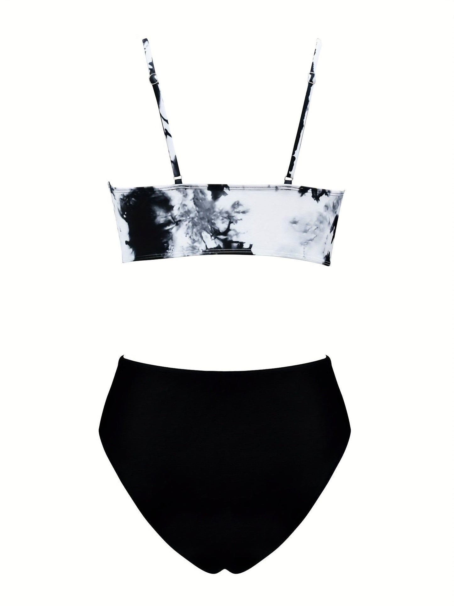 Coastal Flair V-Neck Bikini Set – Eye-Catching Random Print Two-Piece Chic Swimsuit with Spaghetti Straps High Cut Shorts and Ultra-Stretch Comfort – Women’s Summer Swimwear for Beach Days & Casual Poolside Vibes