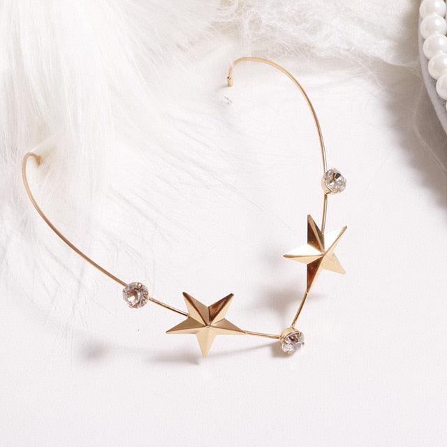 1PC New Fashion Headbands For Women Crystal Alloy Hairbands Back Holder Headwear Girls Lovely Hair Band Hair Accessories Headdress For Weddings