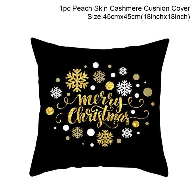 2022 Santa Claus Christmas Pillowcase Decor For Home Christmas Throw Pillow Covers Decorative Snowman Santa Claus Pillow Covers Linen Cushion Cover Couch Pillow Cases Merry Christmas Ornament Xmas Gifts 45x45CM