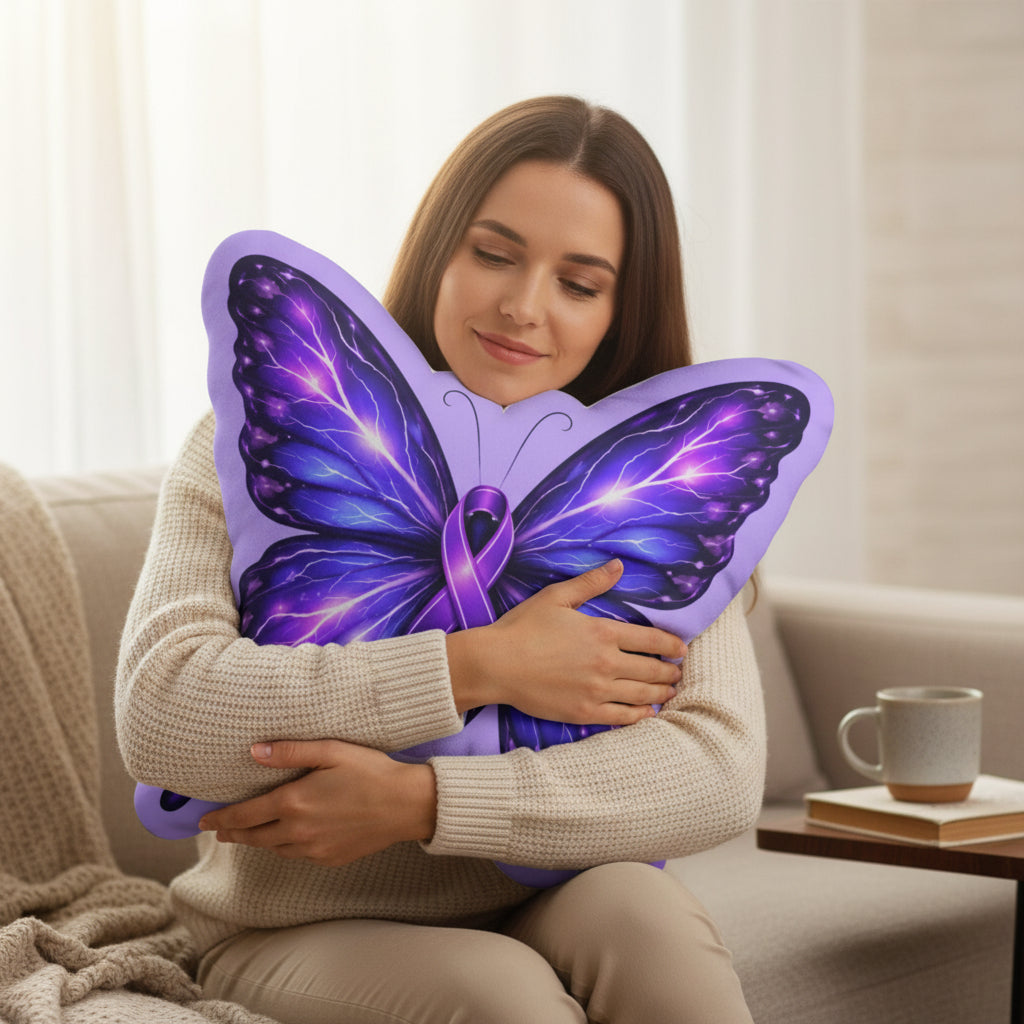 Butterfly Shaped Pillow — Electric Wings, Steady Strength