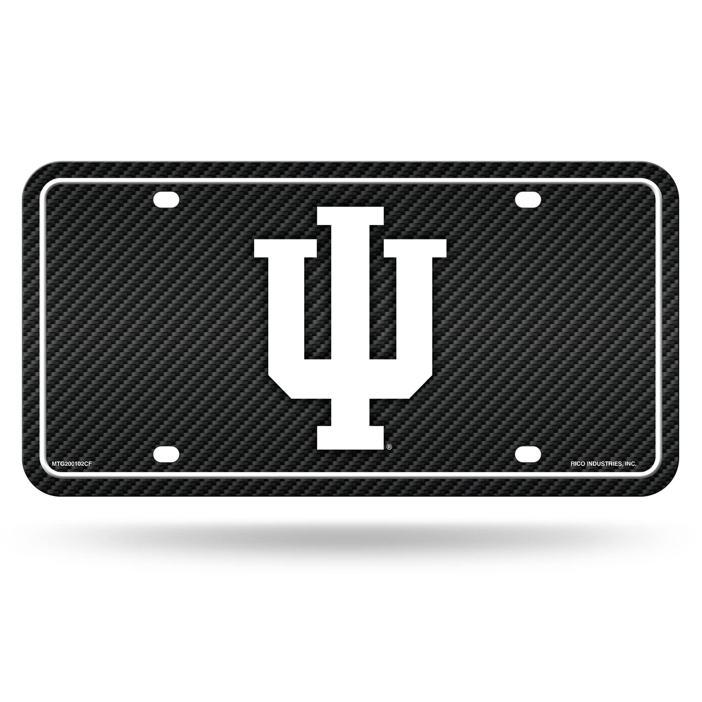 Rico Industries NCAA Indiana Hoosiers Carbon Fiber Metal Auto Tag 8.5" x 11" - Great for Truck/Car/SUV
