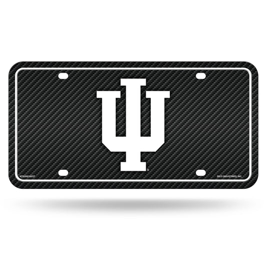 Rico Industries NCAA Indiana Hoosiers Carbon Fiber Metal Auto Tag 8.5" x 11" - Great for Truck/Car/SUV