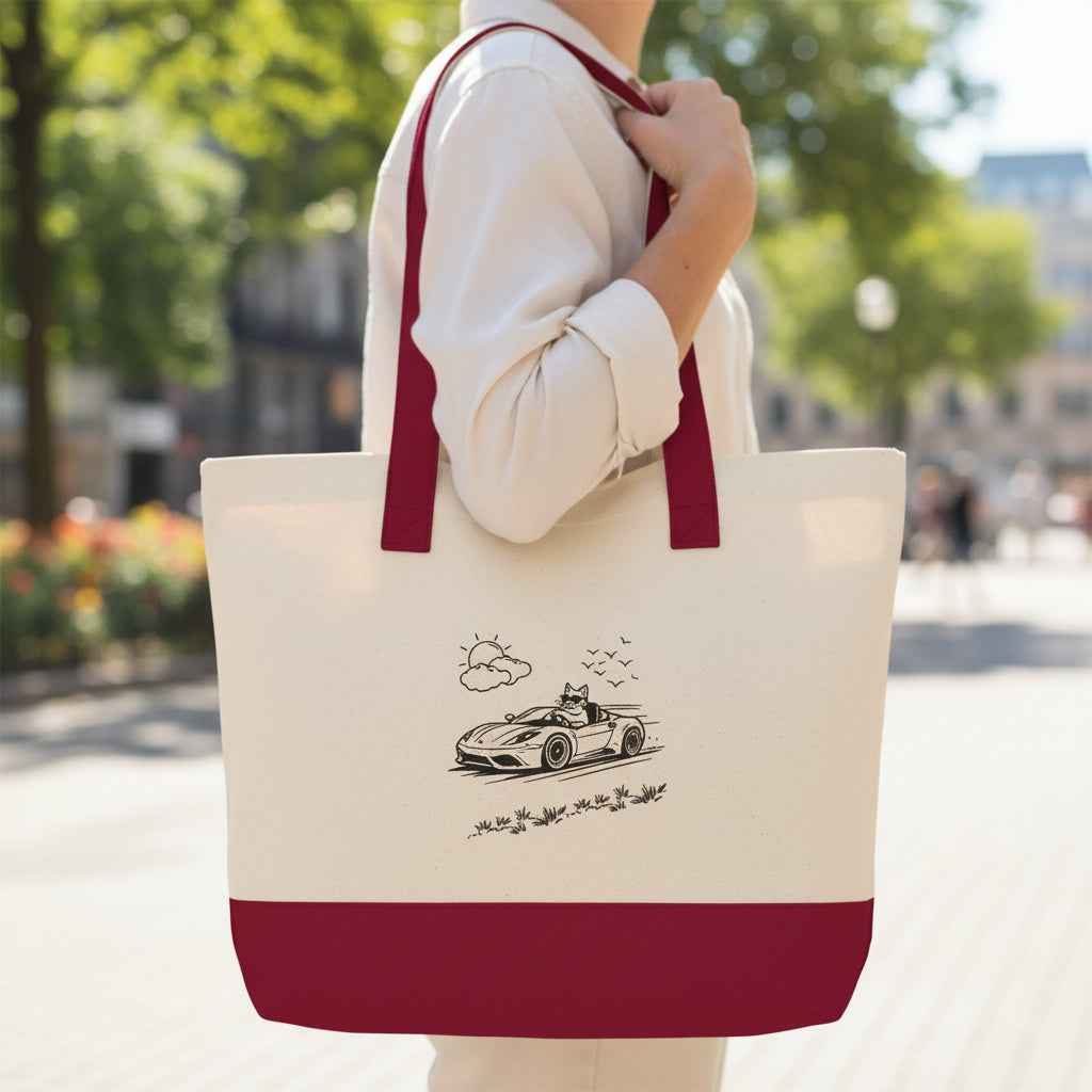 Wander Road Canvas Tote Bag – Heavyweight Zippered Cotton Market Tote