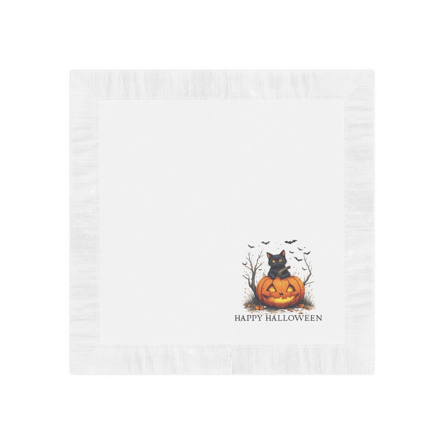 Halloween Napkins with Cats & Pumpkins Design for Spooky Celebrations