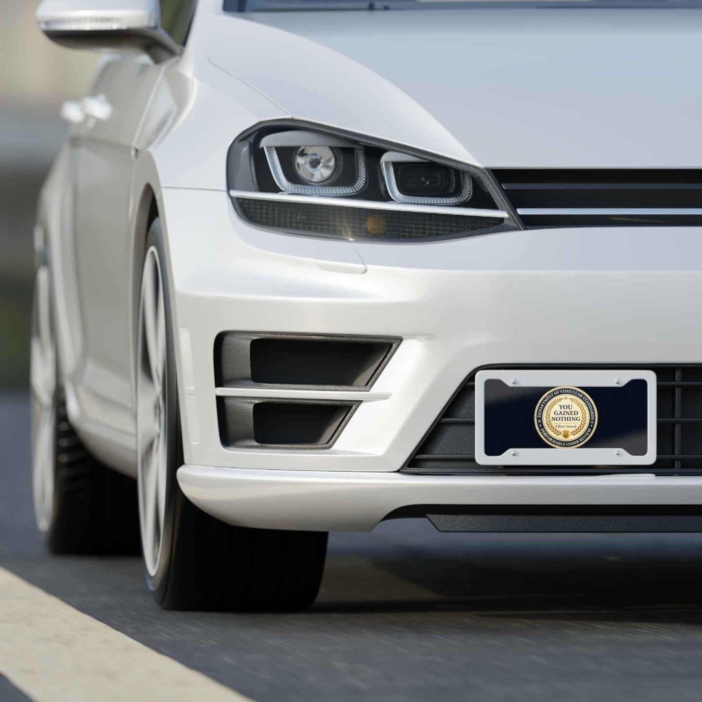 Department of Vehicular Standards License Plate – “You Gained Nothing” Faux Seal Plate