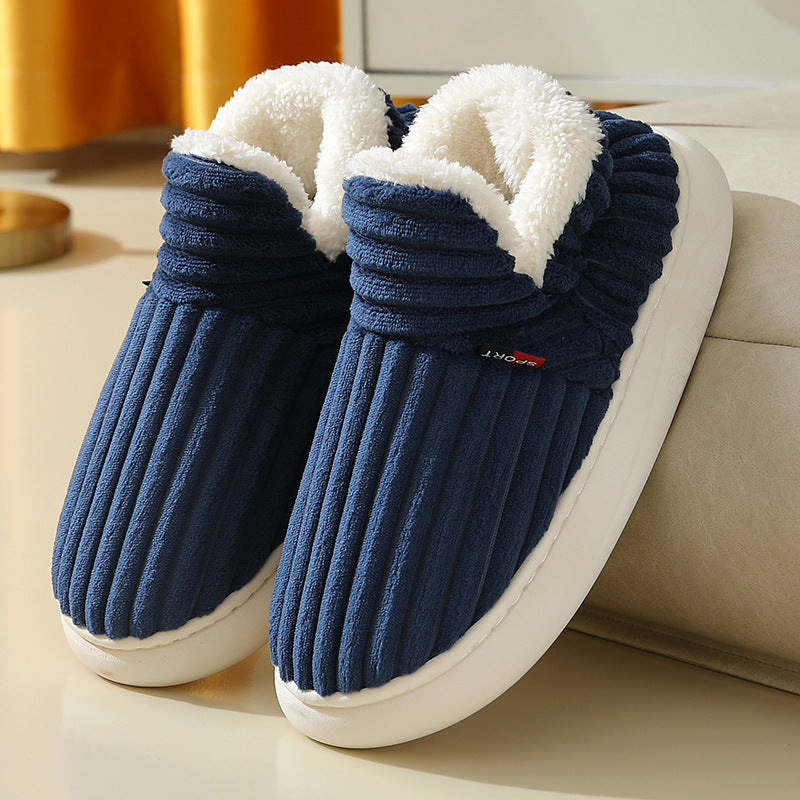 New Women Cotton Slippers  Slippers Warm Cotton Plush Shoes Fleece Fluffy