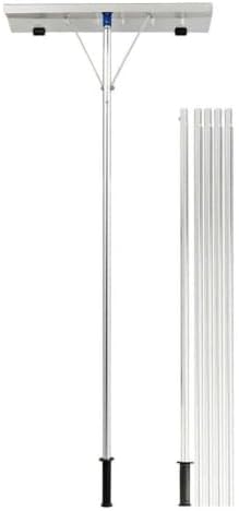 Aluminum Roof Snow Rake , Telescoping Pole Extends 147-607Cm