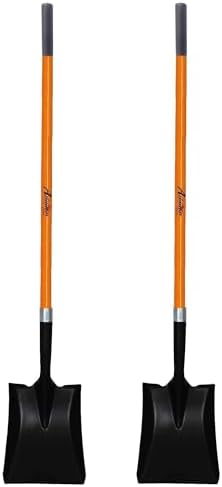Ashman Heavy-Duty Transfer Shovel (2 Pack) with 47-Inch long Durable Handle and Blade- Ideal for Construction, Landscaping, Gardening, and Snow Removal- Durable, Rust-Resistant, and Multipurpose Scoop