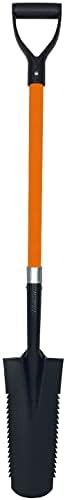 Ashman Drain Spade Teeth Shovel (6 Pack) - 48 Inches Long Handle Spade with D Handle Grip - Durable Handle with a Thick Metal Blade - Multipurpose Premium Quality Orange Shovel.