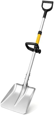 OUSHASAA 49.2" Metal Snow Shovel for Driveway, Sidewalk & Car, Dual Handles