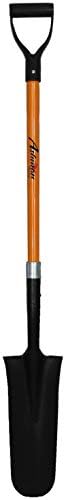 Ashman Drain Spade Shovel (1 Pack) - 48 Inches Long Handle Spade with D Handle Grip - Durable Handle with a Thick Metal Blade - Multipurpose Premium Quality Orange Shovel.