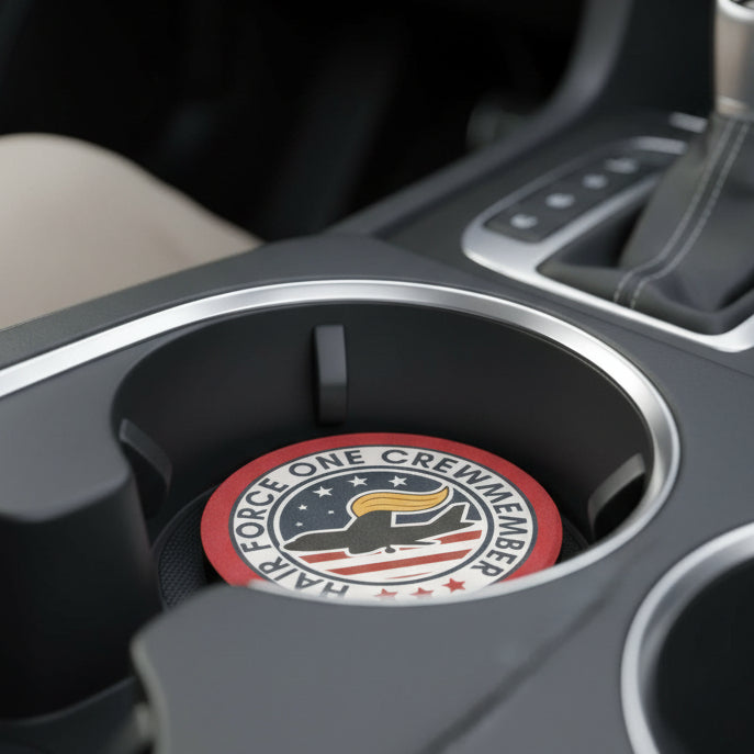 Hair Force One Crewmember Car Coasters (Political Parody Set)
