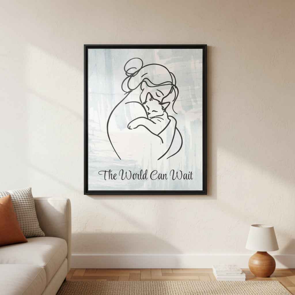 The World Can Wait Cat Canvas Print