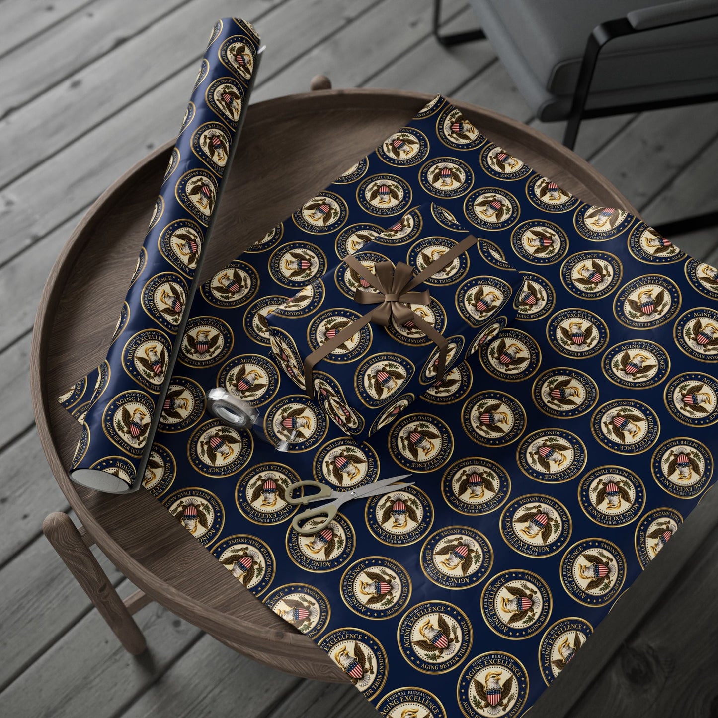 Aging Excellence – Faux Seal Birthday Wrapping Paper