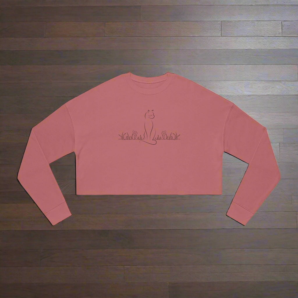 Trendy Cat Lover Women's Cropped Sweatshirt