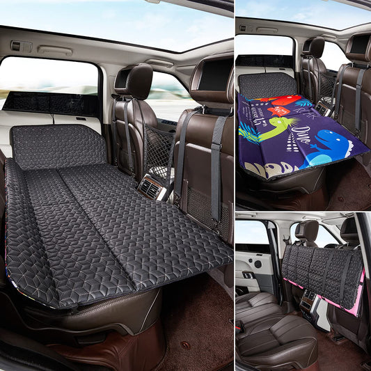 ABE Non-Inflatable Car Bed MattressDouble-Sided FoldingPortable Back Seat Travel Camping Mattress for Sleeping(Dinosaur World) for SUV
