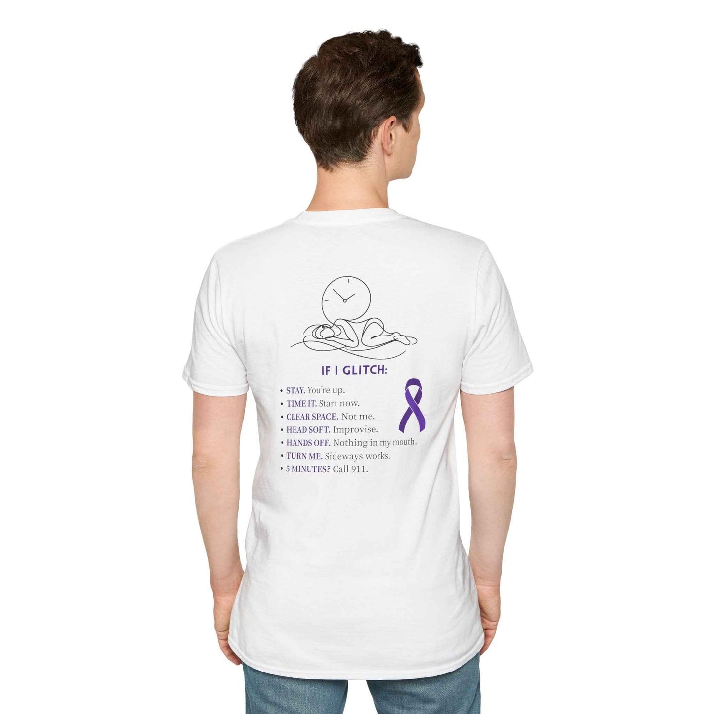 Glitch Happens Tee – Minimalist Seizure First Aid Shirt