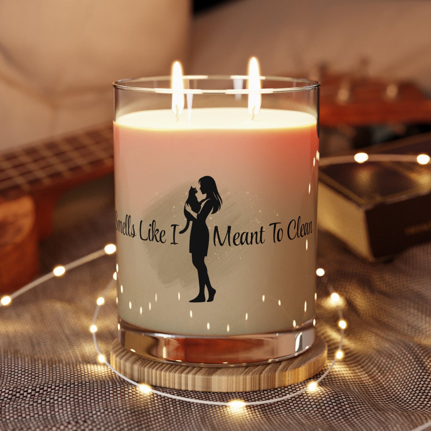 Smells Like I Meant To Clean – Funny Cat Lover Glass Candle