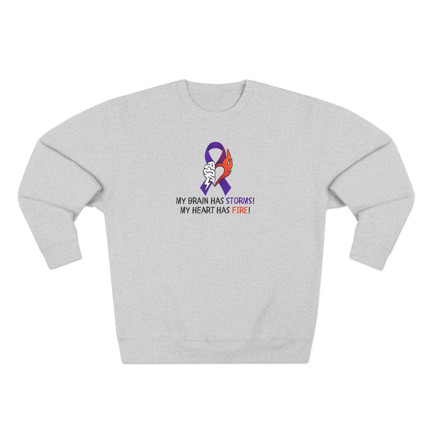 Epilepsy Awareness “Brain Storms & Heart Fire” Unisex Sweatshirt