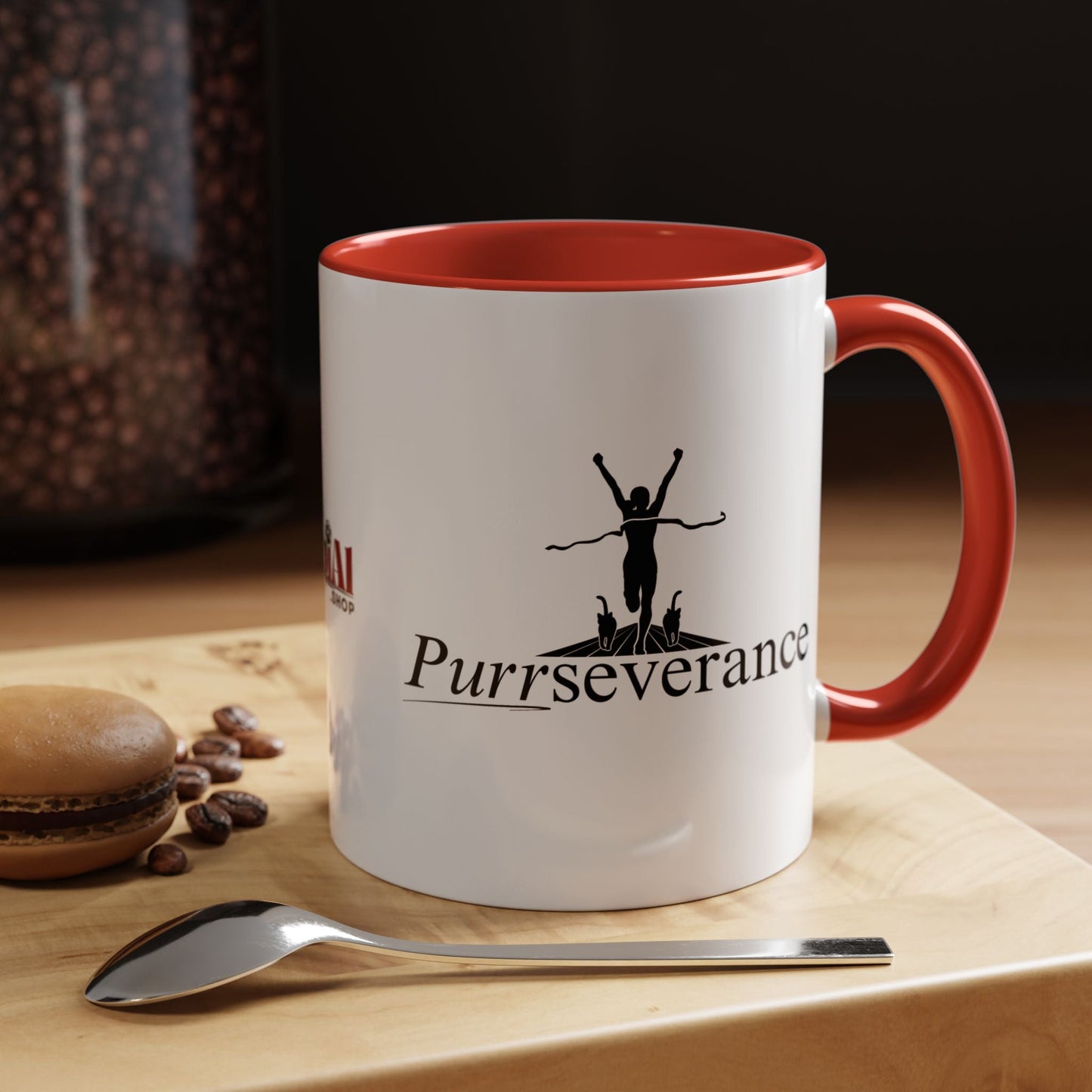 Purrseverance Accent Coffee Mug (11, 15oz)