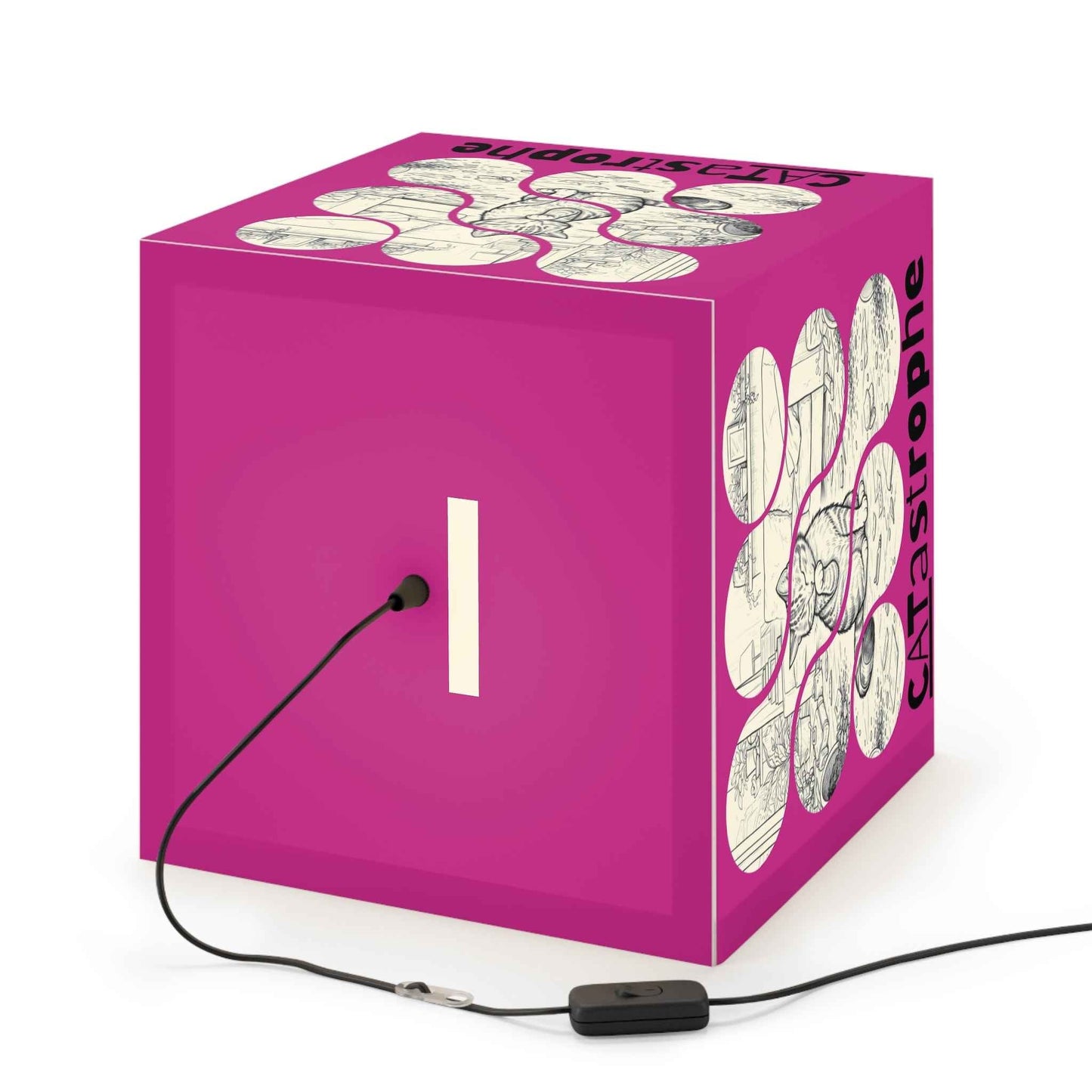 CATastrophe Cat Cube Lamp – Funny Cat Lover Accent Lamp