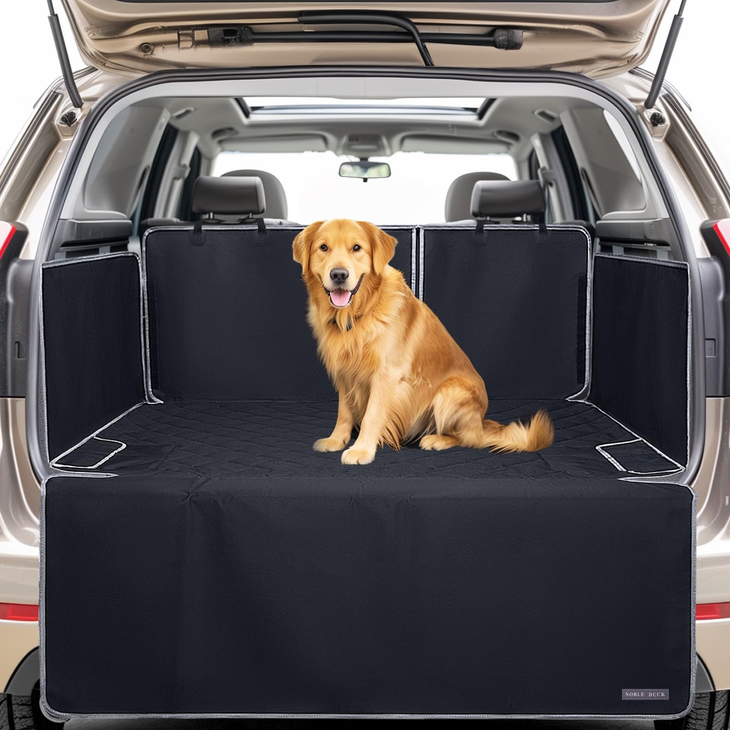NOBLE DUCK Cargo Liner Suv cargo Liner for Dogs for Fold Down Seats Scratchpro of Pet Cargo Liner Trunk Liner with Bumper Flap Protector Nonslip Cargo Cover Mat Dog Seat Cover for Suv Trunk Sedans