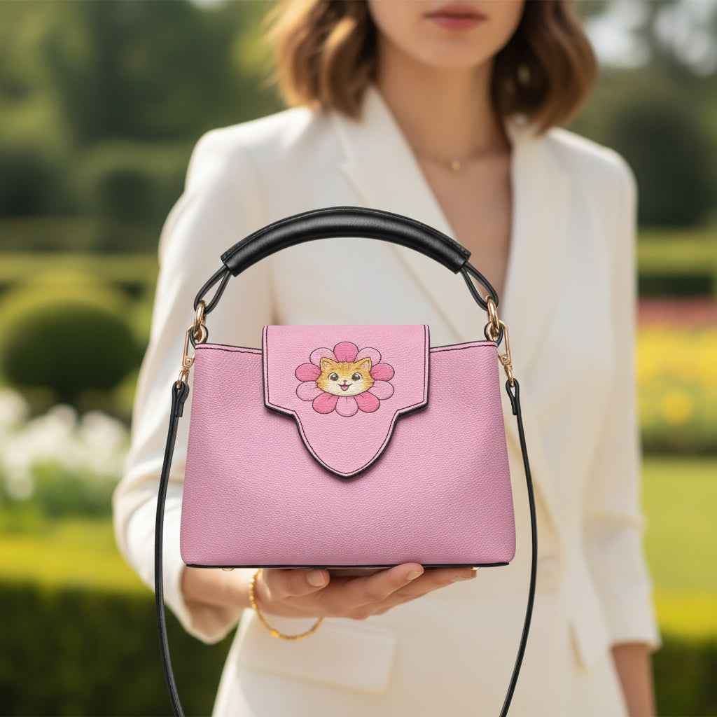 Petal Attitude Crossbody – Pink Cat Statement Bag
