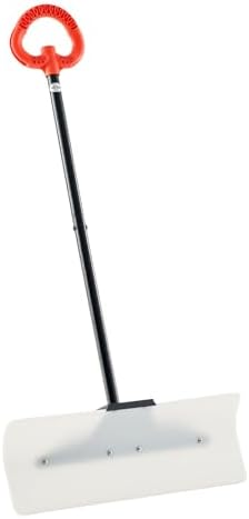 VEVOR Snow Pusher, 24 inch Wide Push Snow Shovel Plow for Driveway, Sidewalks and Doorways with Segmented Handle, Ergonomic Grip and HDPE Plastic Blade