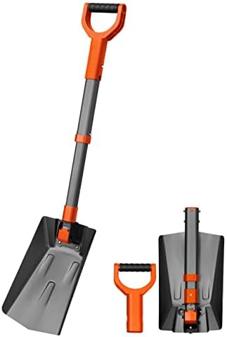 AstroAI 38.4" Folding Extendable Snow Shovel, Aluminum Handle & Metal Blade