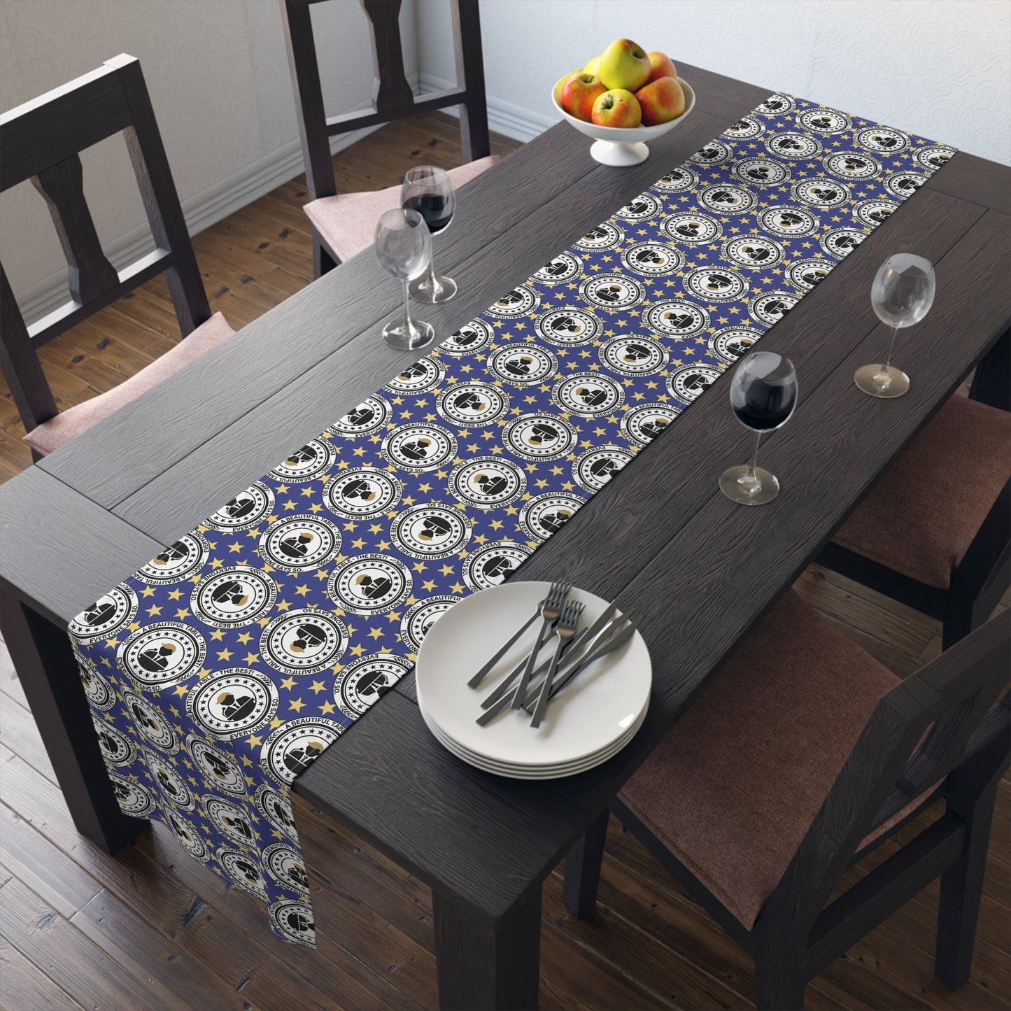 A Beautiful Table Table Runner – Faux Official Parody Seal Pattern