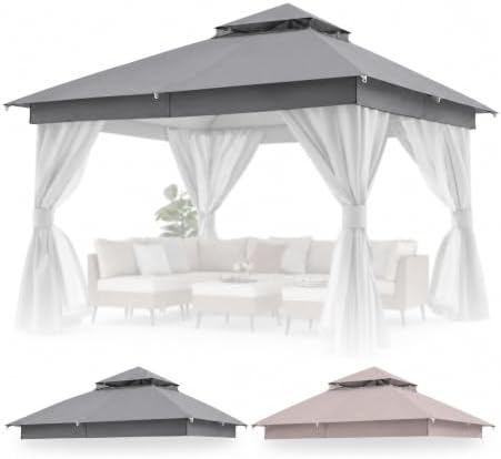 LAUSAINT HOME 12'x12' Gazebo Replacement Double Canopy Top