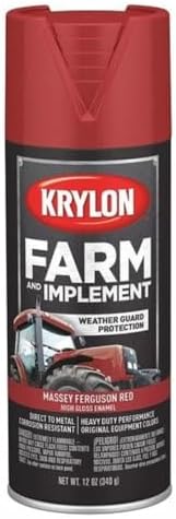 Krylon Spray Paint, Massey Ferguson Red, High-Gloss, Solvent, 12 oz K01939008-1 Each