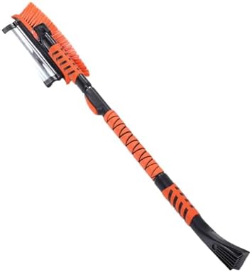 Ice Scraper Snow Shovel Kit, 4 in 1 Extendable Snow Brush, Heavy Duty Winter Cleaner with Ergonomic Foam Grip 180 Degree Pivoting Brush Head and 450lbs Load Capacity for Truck