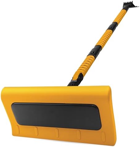 EcoNour 62" Extendable Snow Broom with Ice Scraper Dual-Function Head