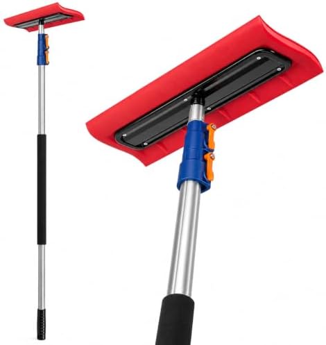 Roof Snow Rake, 5-12 Ft Aluminum Pole, Foam Pad for Roofs