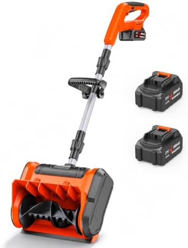 DEGGE Electric Cordless Snow Shovel, 2X 3.0Ah/ 20V/ 12-Inch Battery